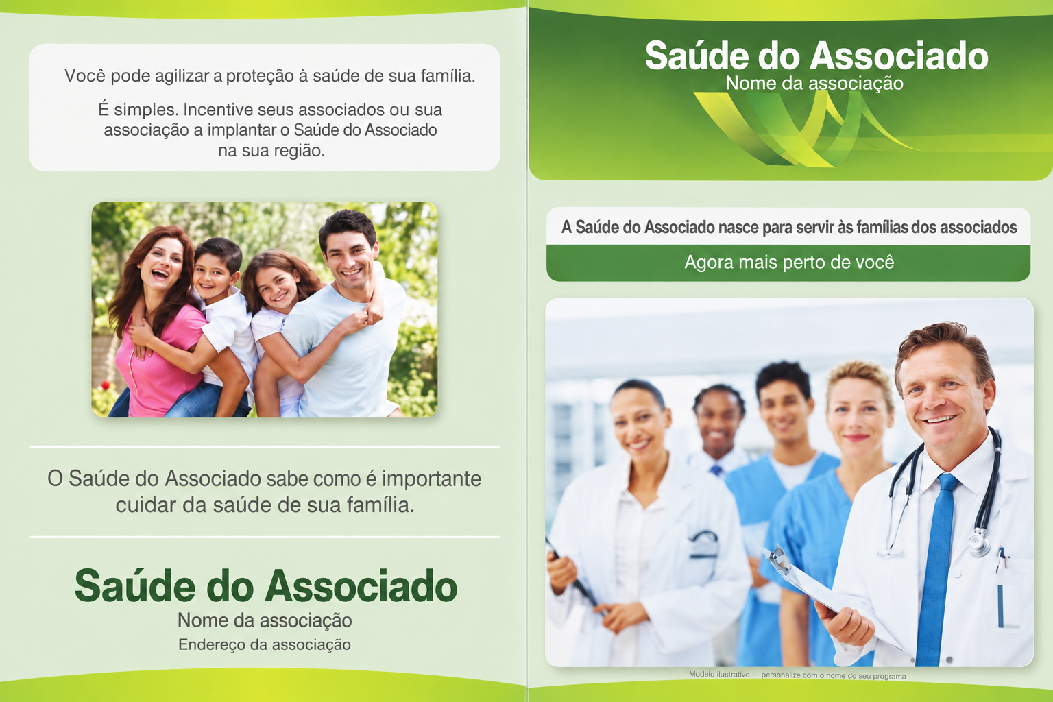 Flyer Saúde do Associado: capa e contracapa
